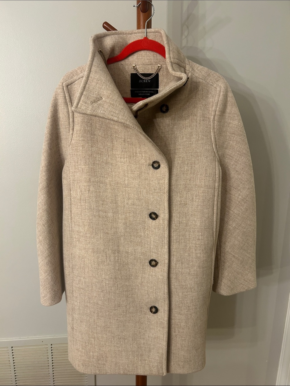 J. Crew Beige Cream Wool-Blend Pea Coat
